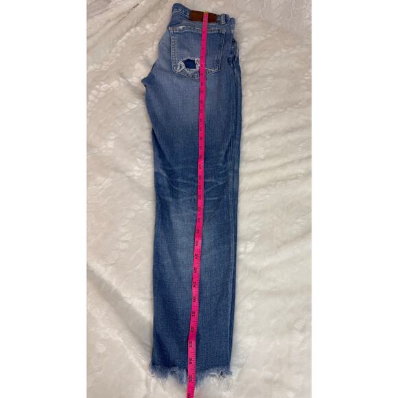 Moussy Vintage Diana Skinny Jeans Light Blue Distressed Raw Hem Cropped Ankle 26 - Picture 13 of 15